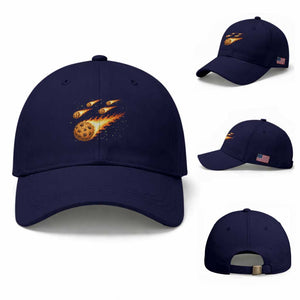 Cookie Meteor Shower Baseball Cap Funny Space Dessert TS12 Baseball Cap Universal Fit Dark Blue Print Your Wear