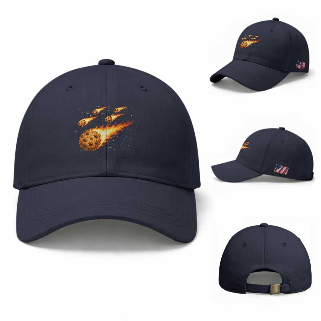 Cookie Meteor Shower Baseball Cap Funny Space Dessert TS12 Baseball Cap Universal Fit Navy Print Your Wear
