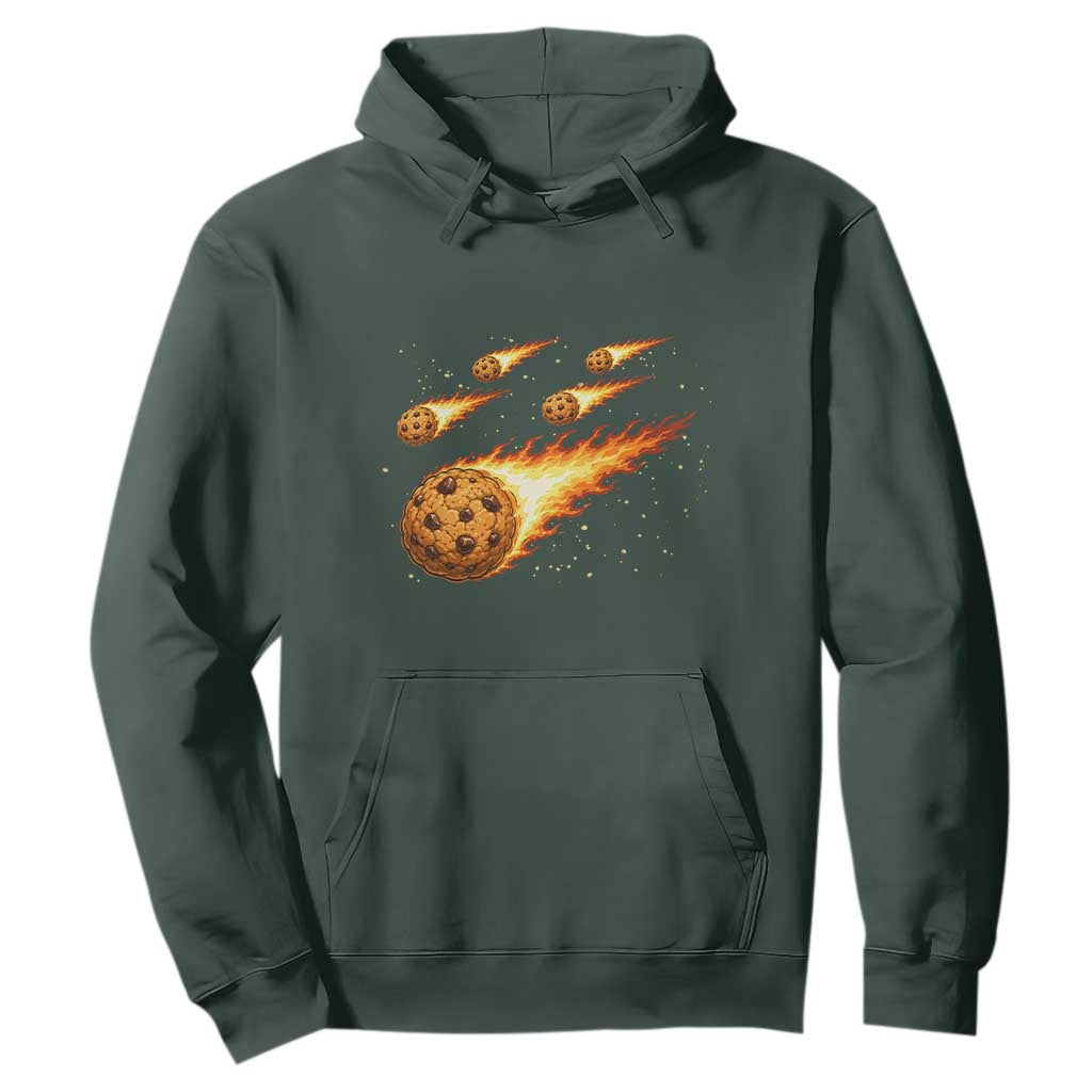 Cookie Meteor Shower Hoodie Funny Space Dessert TS12 Dark Forest Green Print Your Wear