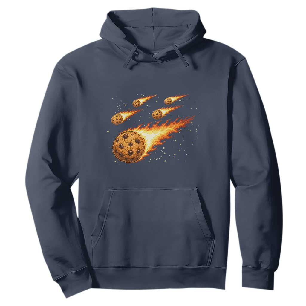 Cookie Meteor Shower Hoodie Funny Space Dessert TS12 Navy Print Your Wear