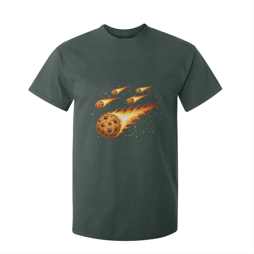Cookie Meteor Shower T Shirt For Kid Funny Space Dessert TS12 Dark Forest Green Print Your Wear