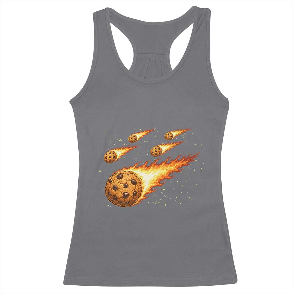 Cookie Meteor Shower Racerback Tank Top Funny Space Dessert TS12 Charcoal Print Your Wear