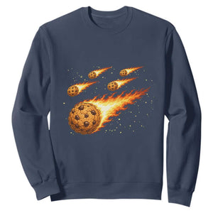 Cookie Meteor Shower Sweatshirt Funny Space Dessert TS12 Navy Print Your Wear