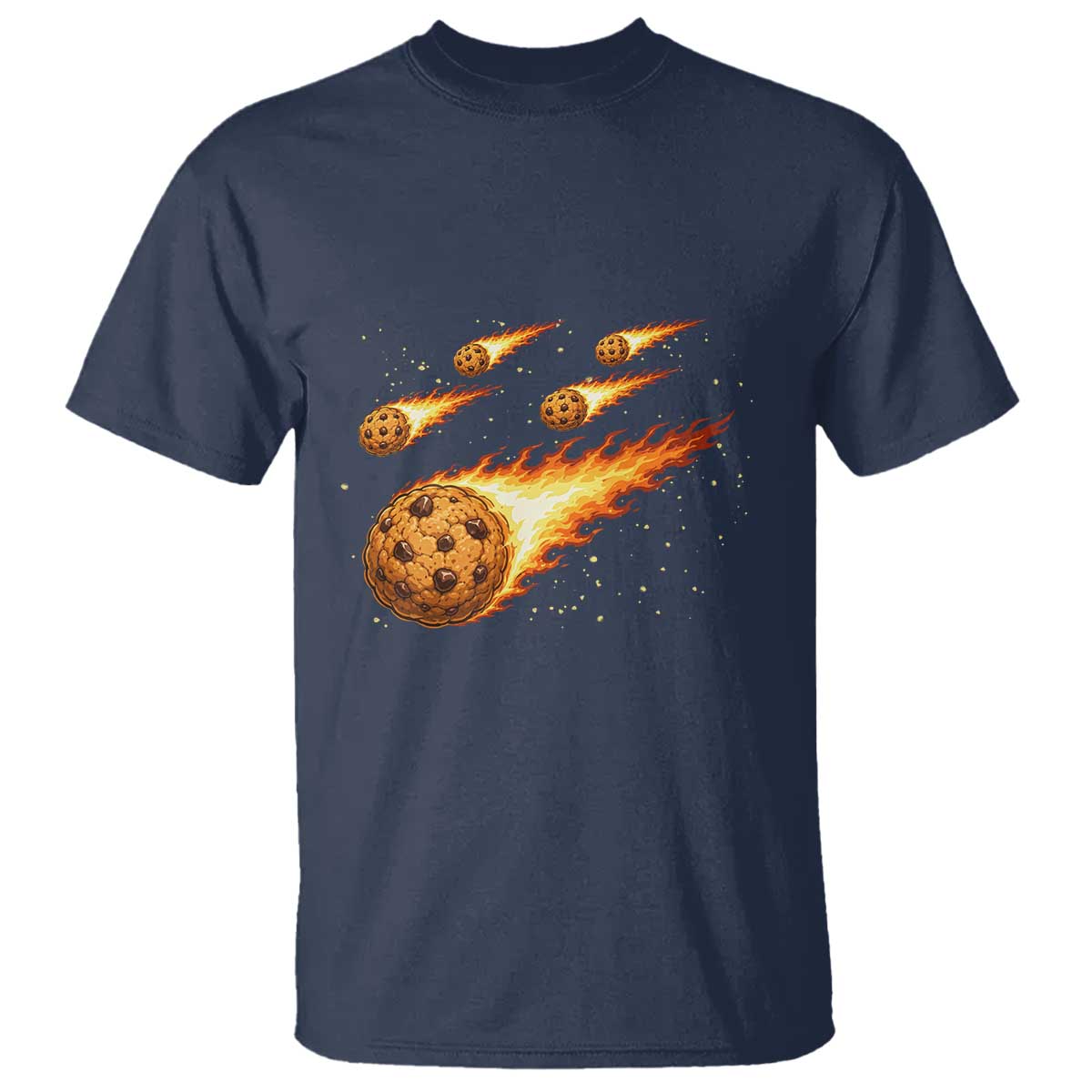Cookie Meteor Shower T Shirt Funny Space Dessert TS12 Navy Print Your Wear