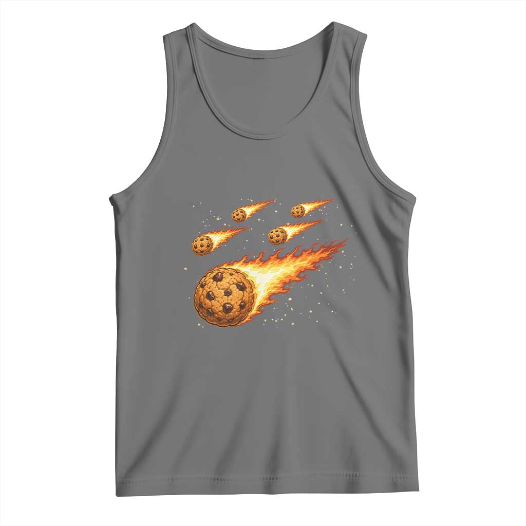 Cookie Meteor Shower Tank Top Funny Space Dessert TS12 Black Heather Print Your Wear