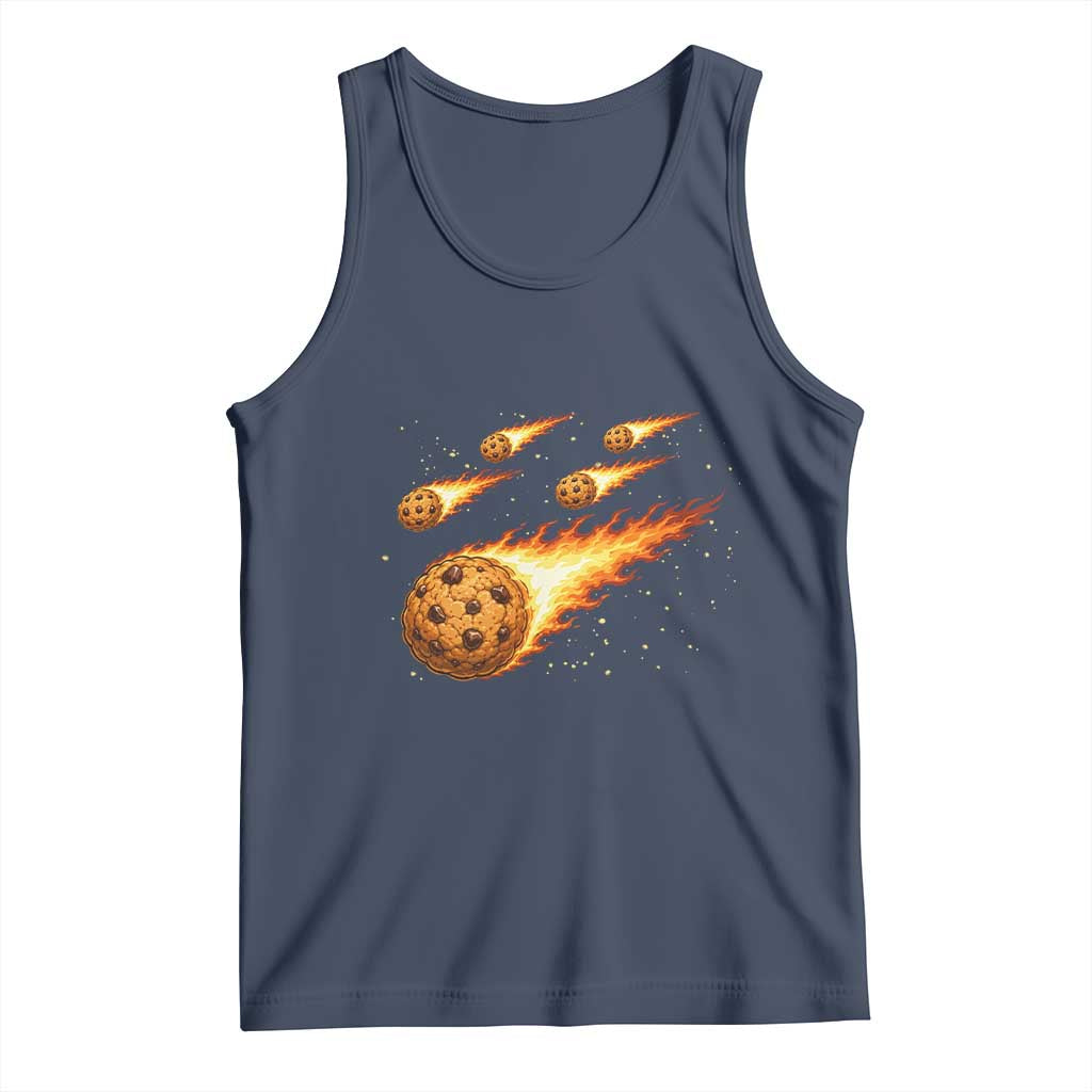 Cookie Meteor Shower Tank Top Funny Space Dessert TS12 Navy Print Your Wear