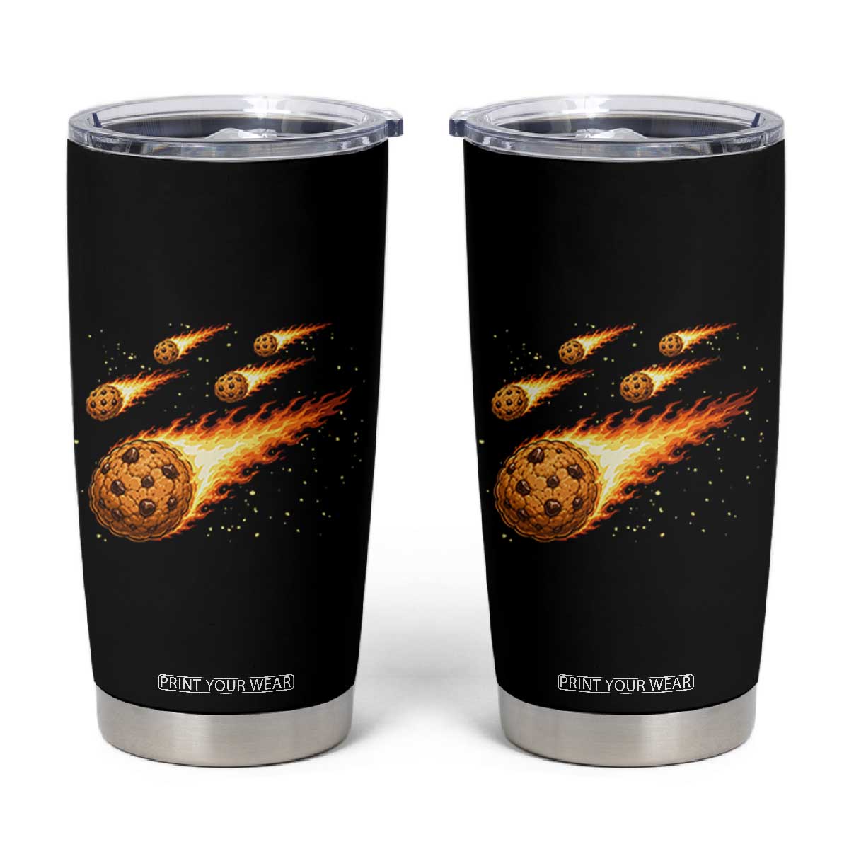 Cookie Meteor Shower Tumbler Cup Funny Space Dessert TS12 Black Print Your Wear