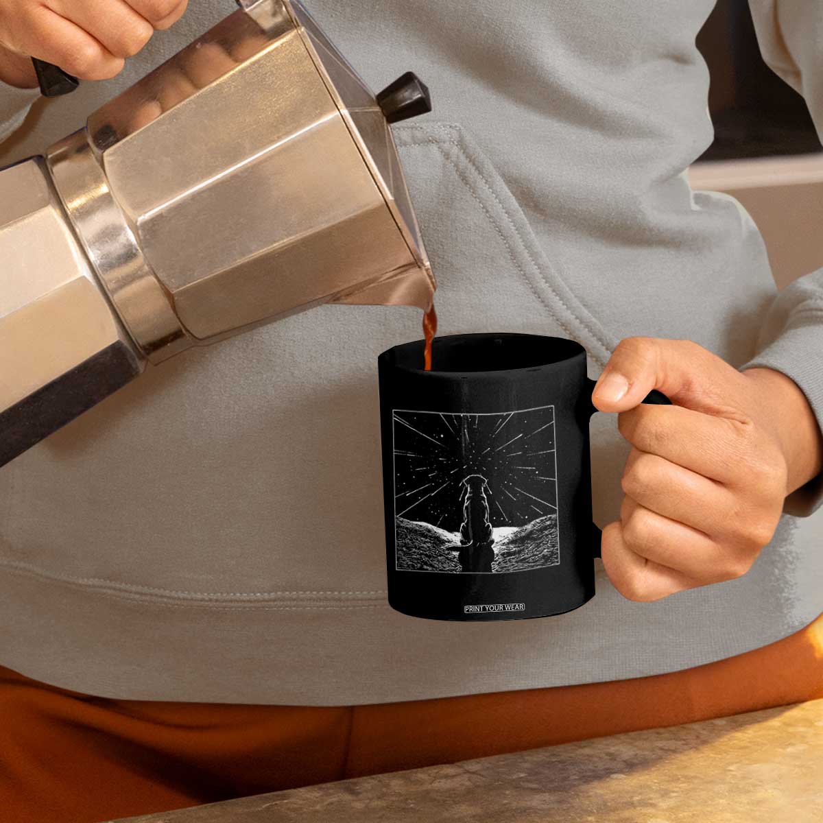 Meteor Shower Science Gift Coffee Mug Dog Watching Stars TS12 Print Your Wear