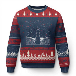 Meteor Shower Science Gift Ugly Christmas Sweater Dog Watching Stars TS12 Navy Red Print Your Wear