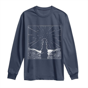 Meteor Shower Science Gift Long Sleeve Shirt Dog Watching Stars TS12 Navy Print Your Wear
