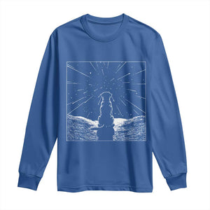 Meteor Shower Science Gift Long Sleeve Shirt Dog Watching Stars TS12 Royal Blue Print Your Wear
