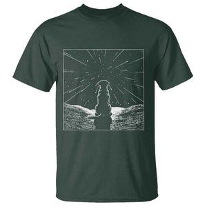 Meteor Shower Science Gift T Shirt Dog Watching Stars TS12 Dark Forest Green Print Your Wear