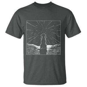 Meteor Shower Science Gift T Shirt Dog Watching Stars TS12 Dark Heather Print Your Wear