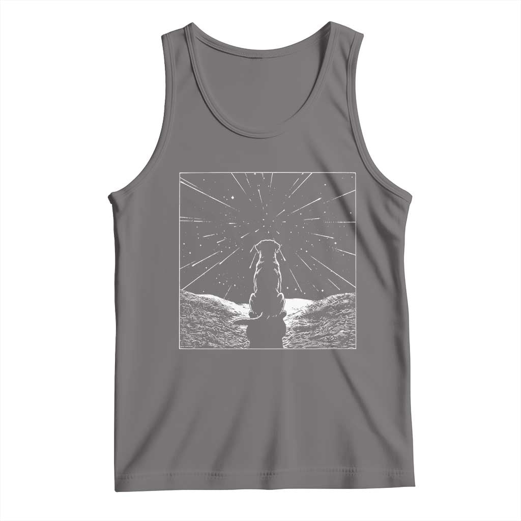 Meteor Shower Science Gift Tank Top Dog Watching Stars TS12 Deep Heather Print Your Wear