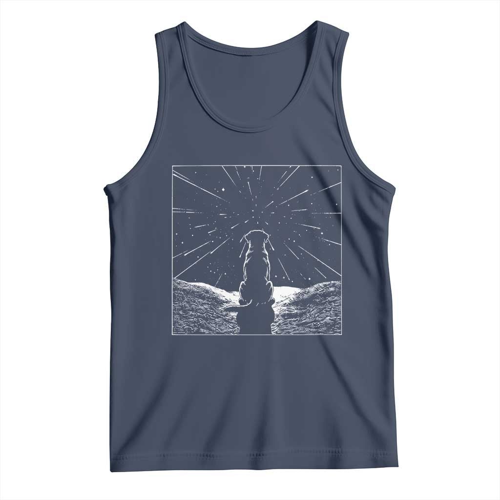 Meteor Shower Science Gift Tank Top Dog Watching Stars TS12 Navy Print Your Wear