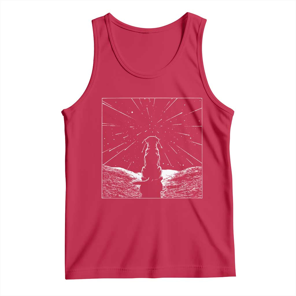 Meteor Shower Science Gift Tank Top Dog Watching Stars TS12 Red Print Your Wear