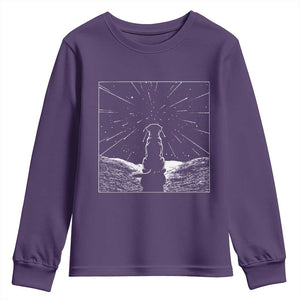 Meteor Shower Science Gift Youth Sweatshirt Dog Watching Stars TS12 Purple Print Your Wear