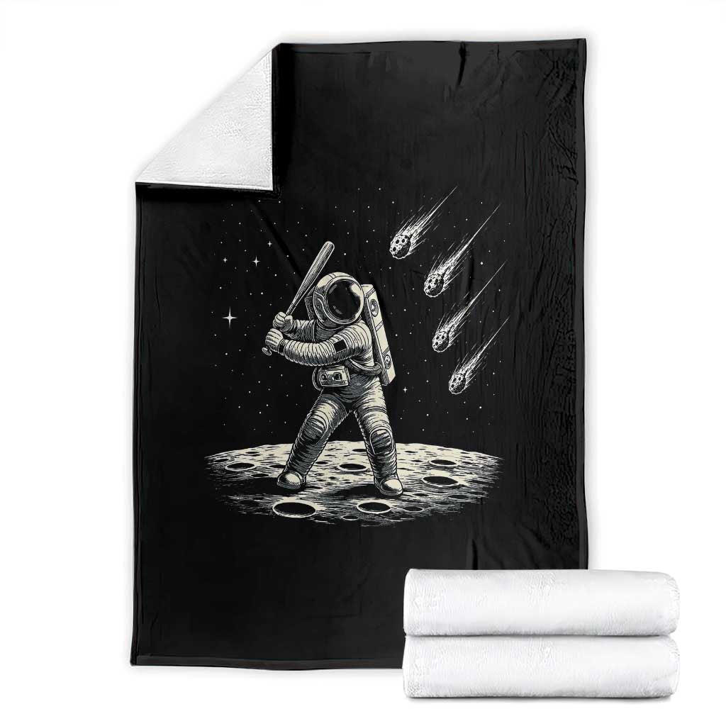 Funny Astronaut Smashing Meteors In Space Throw Blanket Astronomy Lover Gift TS12 Black Print Your Wear