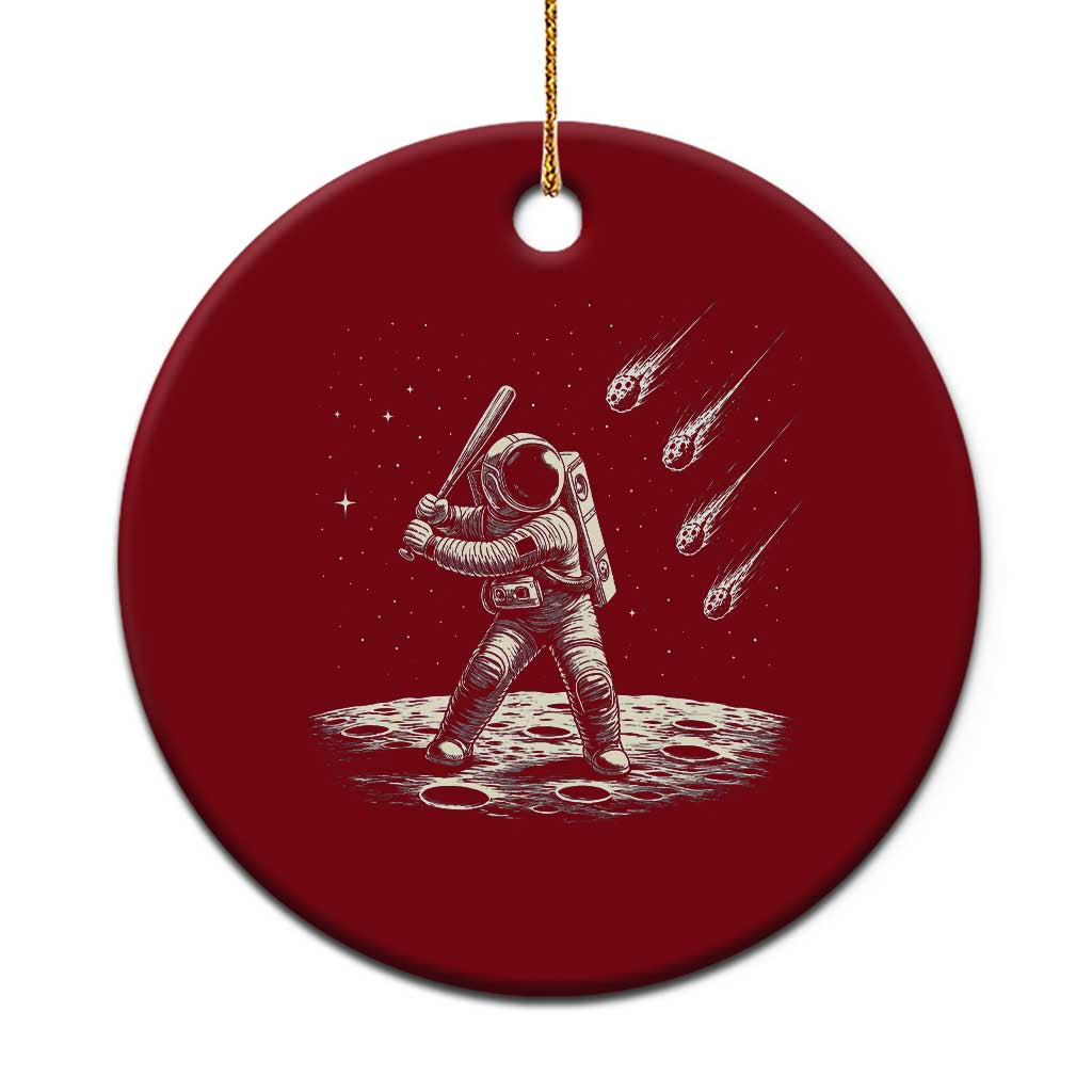 Funny Astronaut Smashing Meteors In Space Ceramic Ornament Astronomy Lover Gift TS12 1pc Red Print Your Wear
