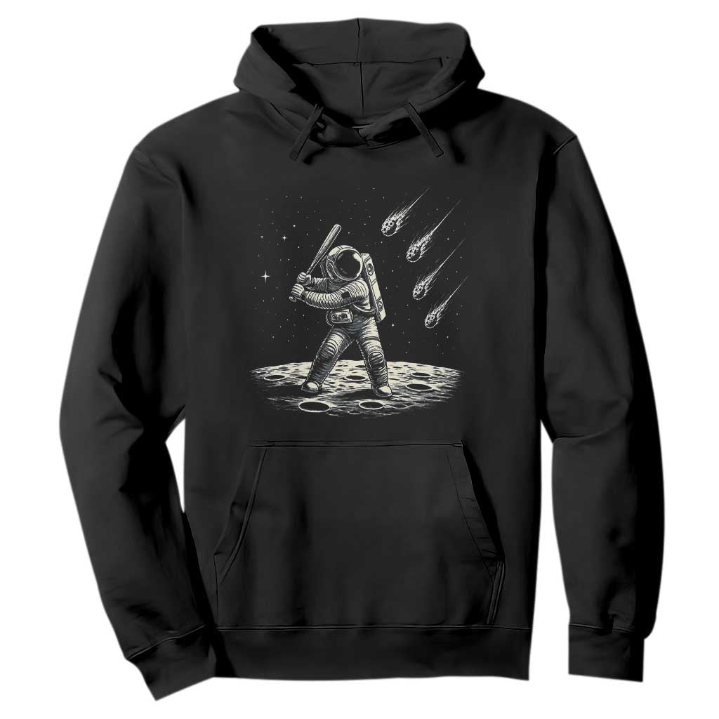 Funny Astronaut Smashing Meteors In Space Hoodie Astronomy Lover Gift TS12 Black Print Your Wear