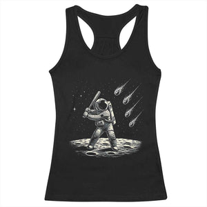 Funny Astronaut Smashing Meteors In Space Racerback Tank Top Astronomy Lover Gift TS12 Black Print Your Wear