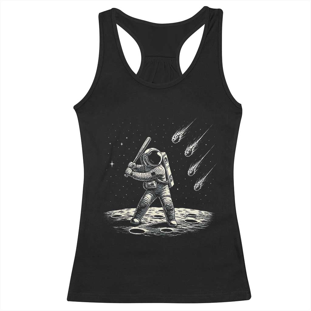 Funny Astronaut Smashing Meteors In Space Racerback Tank Top Astronomy Lover Gift TS12 Black Print Your Wear