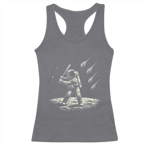 Funny Astronaut Smashing Meteors In Space Racerback Tank Top Astronomy Lover Gift TS12 Charcoal Print Your Wear