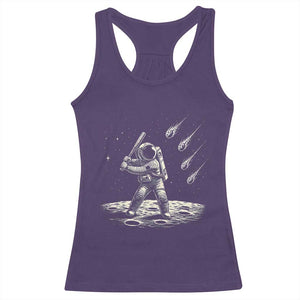 Funny Astronaut Smashing Meteors In Space Racerback Tank Top Astronomy Lover Gift TS12 Purple Print Your Wear