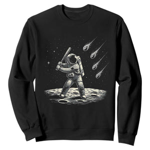 Funny Astronaut Smashing Meteors In Space Sweatshirt Astronomy Lover Gift TS12 Black Print Your Wear