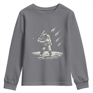 Funny Astronaut Smashing Meteors In Space Youth Sweatshirt Astronomy Lover Gift TS12 Charcoal Print Your Wear