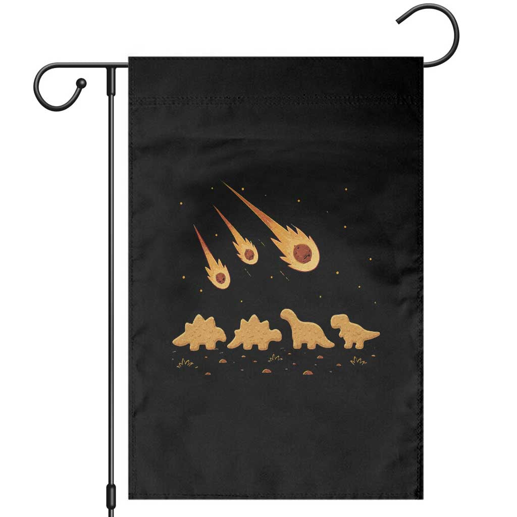 Funny Dino Chicken Nuggets Meteor Shower Garden Flag Food Lover TS12 Black Print Your Wear