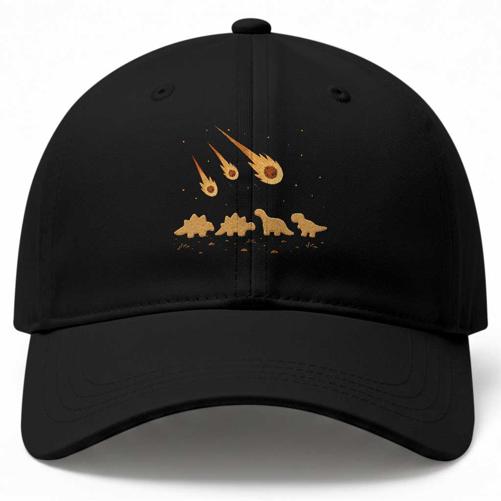 Funny Dino Chicken Nuggets Meteor Shower Baseball Cap Food Lover TS12 Print Your Wear