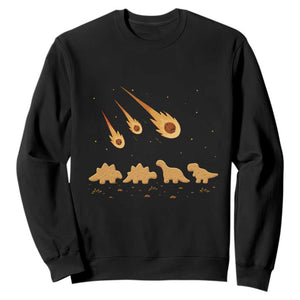 Funny Dino Chicken Nuggets Meteor Shower Sweatshirt Food Lover TS12 Black Print Your Wear