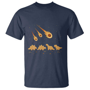 Funny Dino Chicken Nuggets Meteor Shower T Shirt Food Lover TS12 Navy Print Your Wear