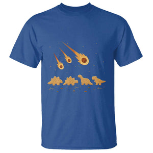 Funny Dino Chicken Nuggets Meteor Shower T Shirt Food Lover TS12 Royal Blue Print Your Wear