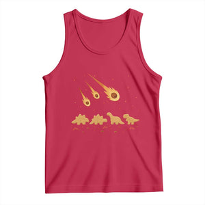 Funny Dino Chicken Nuggets Meteor Shower Tank Top Food Lover TS12 Red Print Your Wear