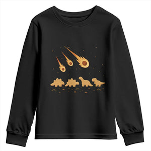 Funny Dino Chicken Nuggets Meteor Shower Youth Sweatshirt Food Lover TS12 Black Print Your Wear