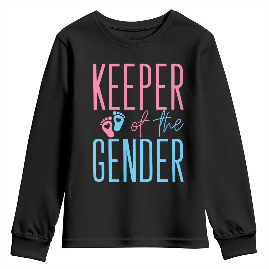 Funny Gender Reveal Party Youth Sweatshirt Keeper Of The Gender TS12 Black Print Your Wear