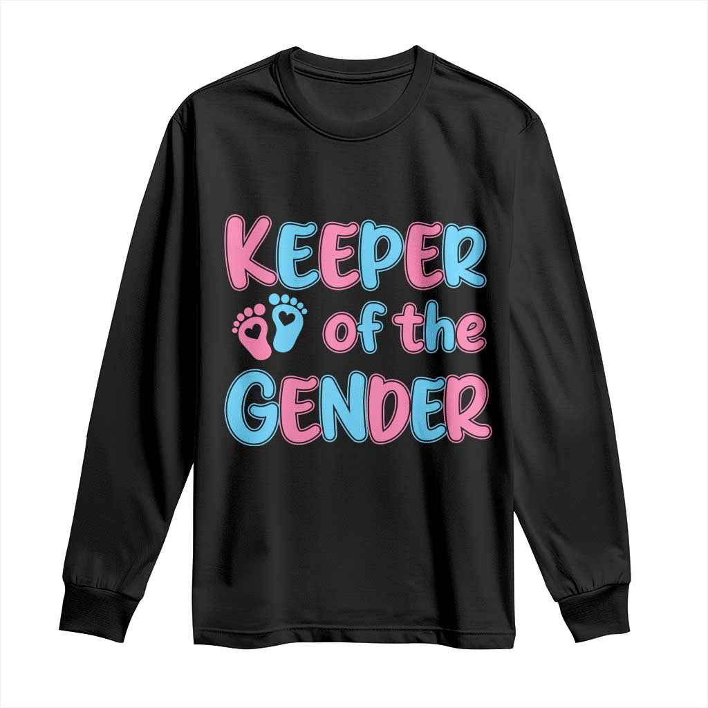 Funny Pregnancy Announcement Long Sleeve Shirt Keeper Of The Gender TS12 Black Print Your Wear