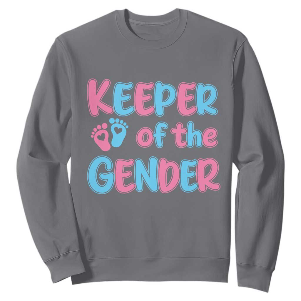 Funny Pregnancy Announcement Sweatshirt Keeper Of The Gender TS12 Charcoal Print Your Wear