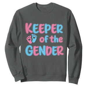 Funny Pregnancy Announcement Sweatshirt Keeper Of The Gender TS12 Dark Heather Print Your Wear
