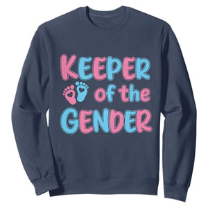 Funny Pregnancy Announcement Sweatshirt Keeper Of The Gender TS12 Navy Print Your Wear