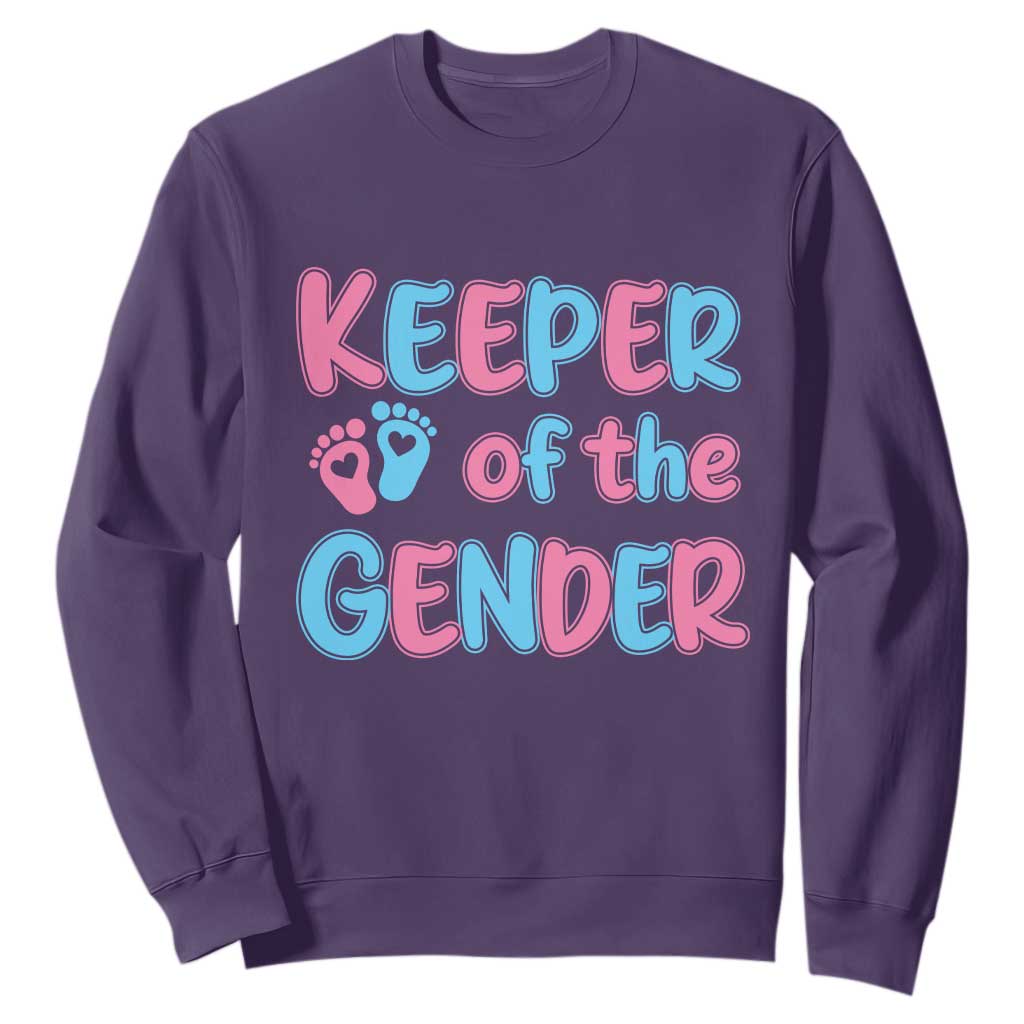Funny Pregnancy Announcement Sweatshirt Keeper Of The Gender TS12 Purple Print Your Wear