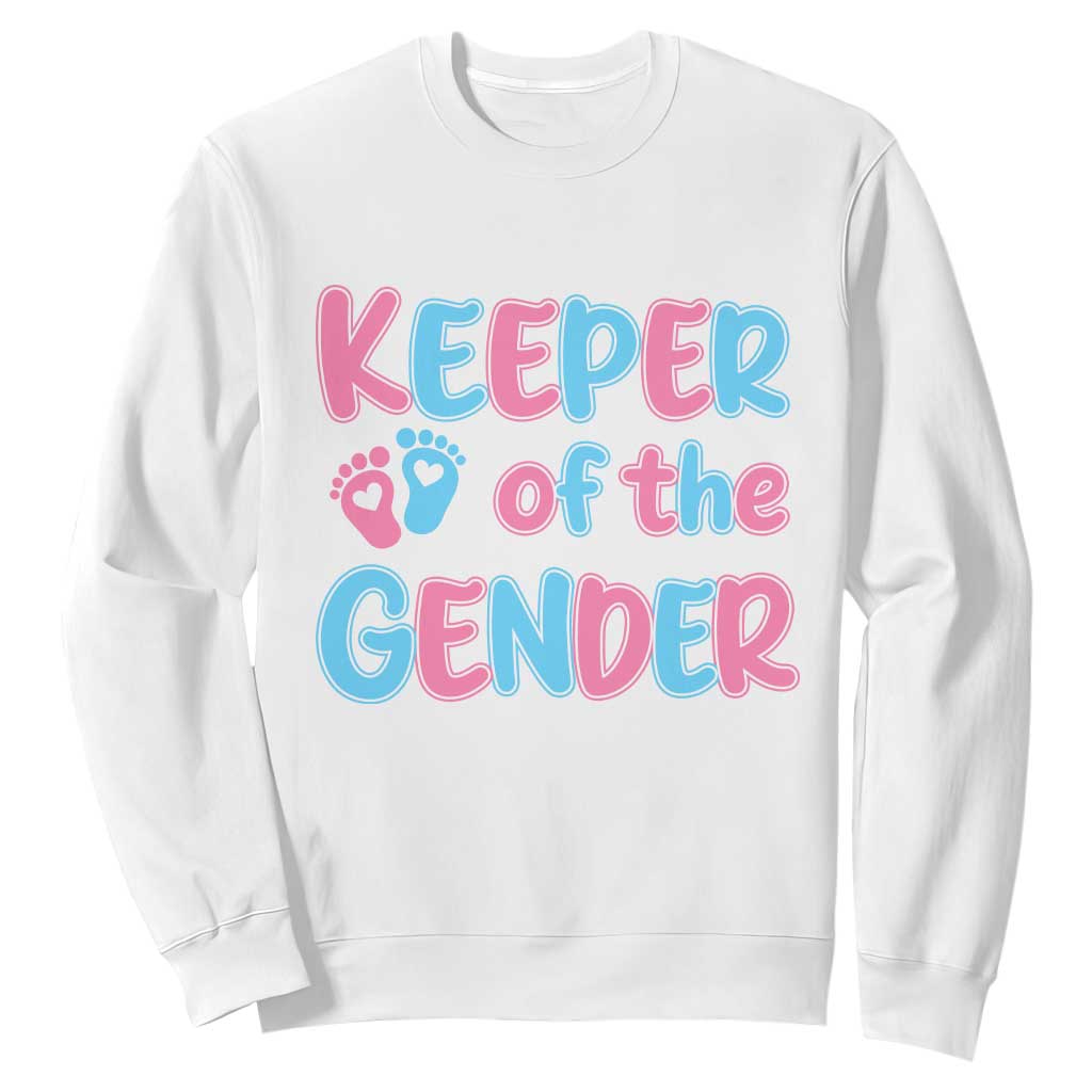 Funny Pregnancy Announcement Sweatshirt Keeper Of The Gender TS12 White Print Your Wear