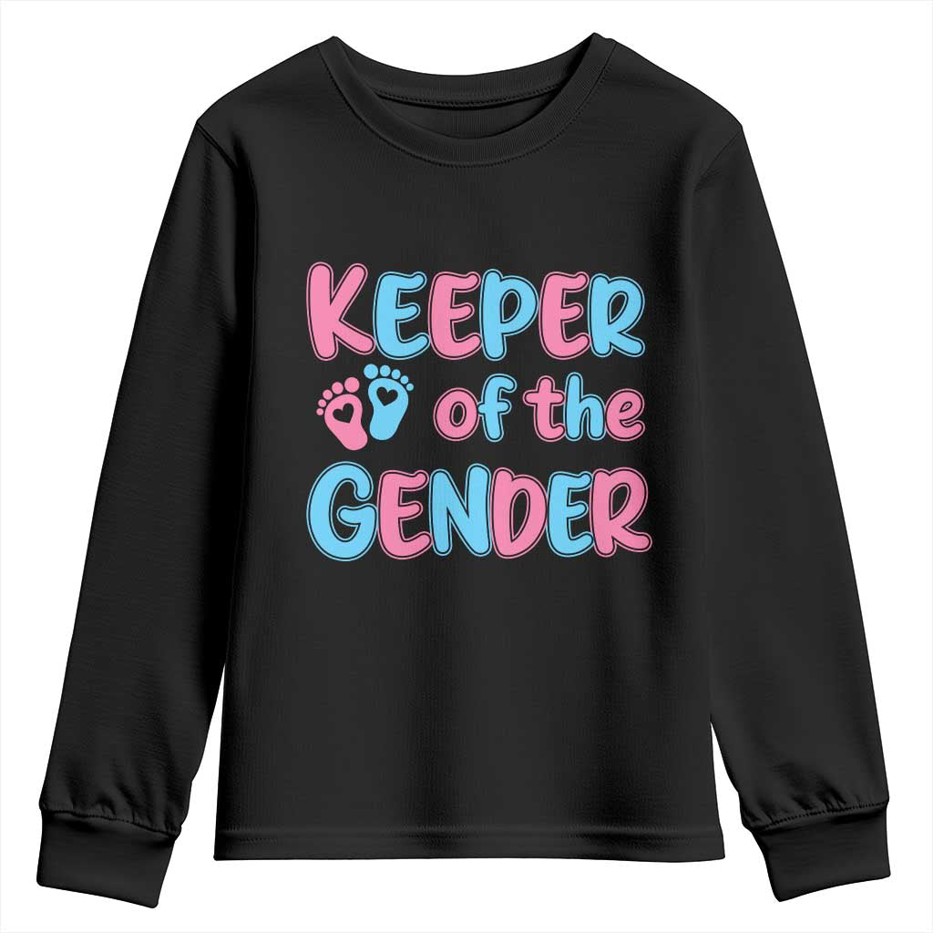 Funny Pregnancy Announcement Youth Sweatshirt Keeper Of The Gender TS12 Black Print Your Wear
