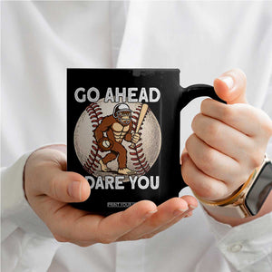 Funny Bigfoot Baseball Catcher Coffee Mug Go Ahead I Dare You Gift TS12 Print Your Wear