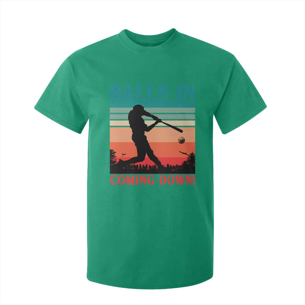Funny BaseBall Lover T Shirt For Kid Balls In Coming Down TS12 Irish Green Print Your Wear