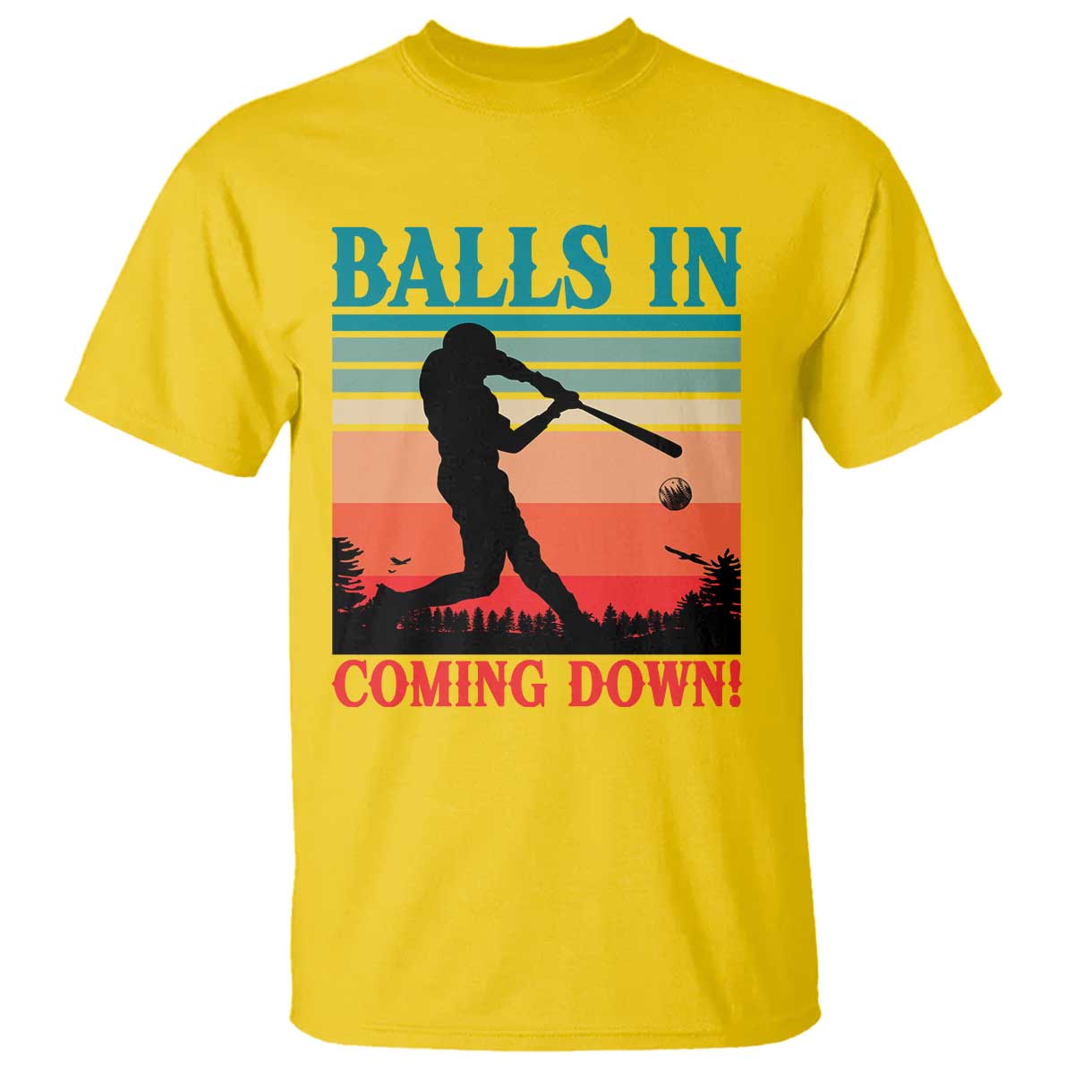 Funny BaseBall Lover T Shirt Balls In Coming Down TS12 Daisy Print Your Wear