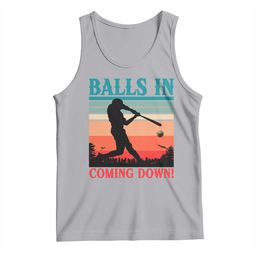 Funny BaseBall Lover Tank Top Balls In Coming Down TS12 Athletic Heather Print Your Wear