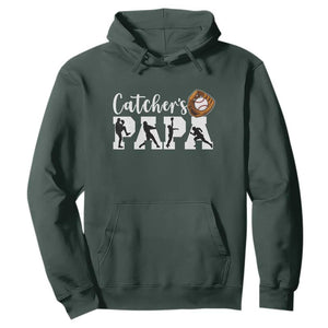 Catchers Papa Hoodie Funny Gift For Catcher Player TS12 Dark Forest Green Print Your Wear